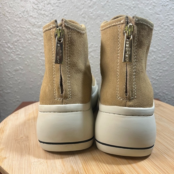 🔥 J/SLIDES GRACIE TAN BEIGE LACE-UP PLATFORM SNEAKERS WOMENS SIZE 7M - Picture 4 of 10